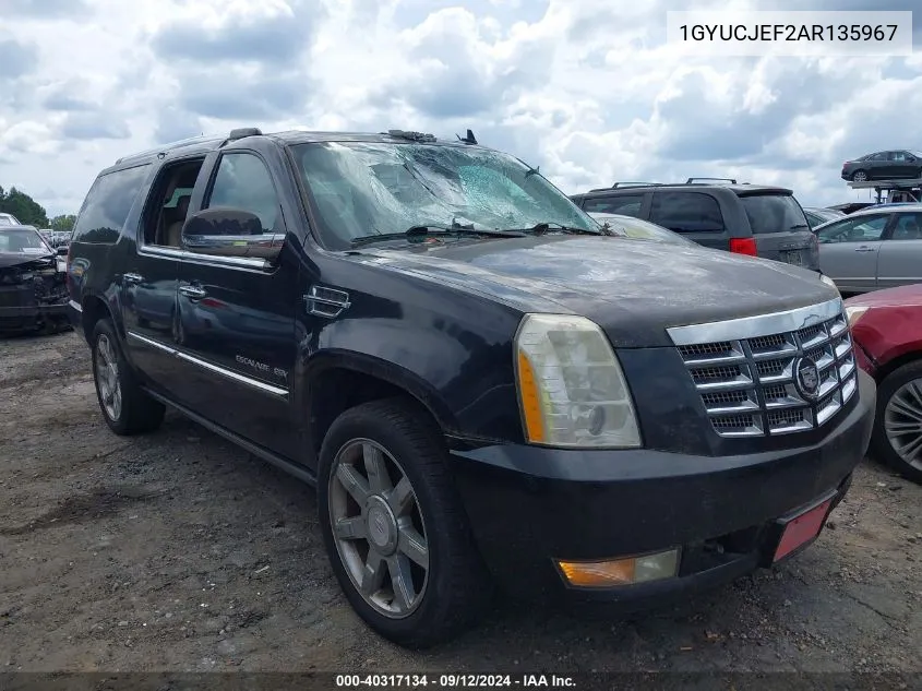 2010 Cadillac Escalade Esv Premium VIN: 1GYUCJEF2AR135967 Lot: 40317134