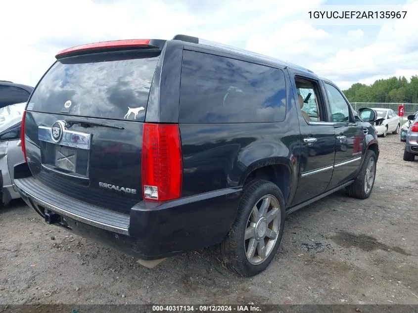 2010 Cadillac Escalade Esv Premium VIN: 1GYUCJEF2AR135967 Lot: 40317134