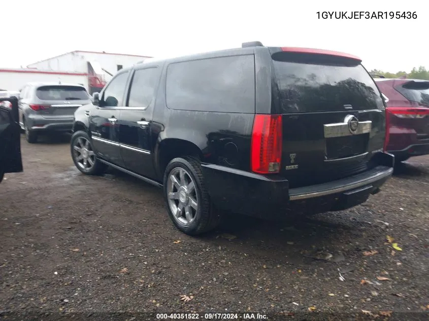 1GYUKJEF3AR195436 2010 Cadillac Escalade Esv Premium