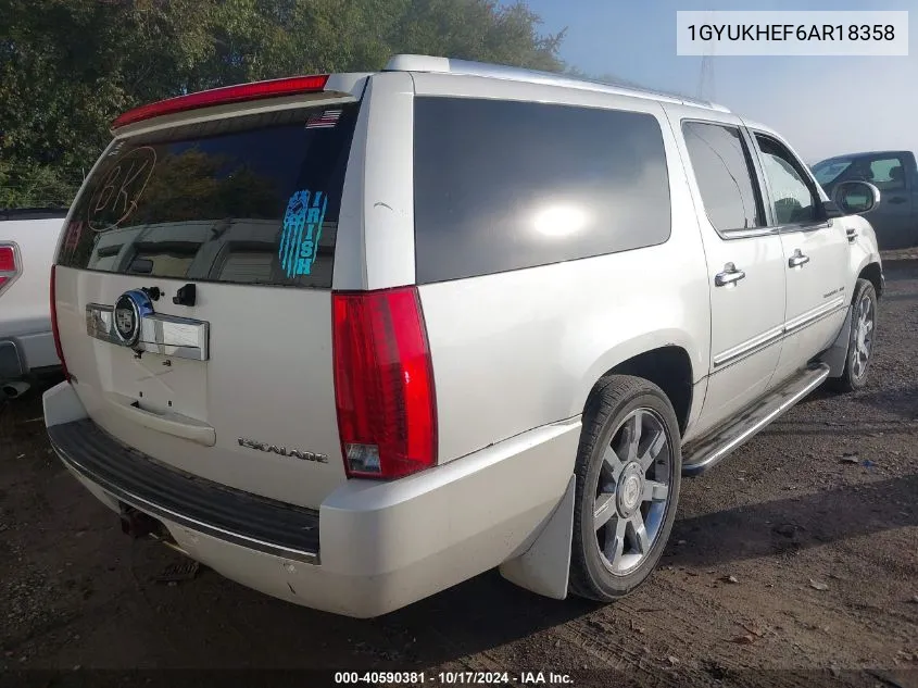 2010 Cadillac Escalade Esv Luxury VIN: 1GYUKHEF6AR18358 Lot: 40590381