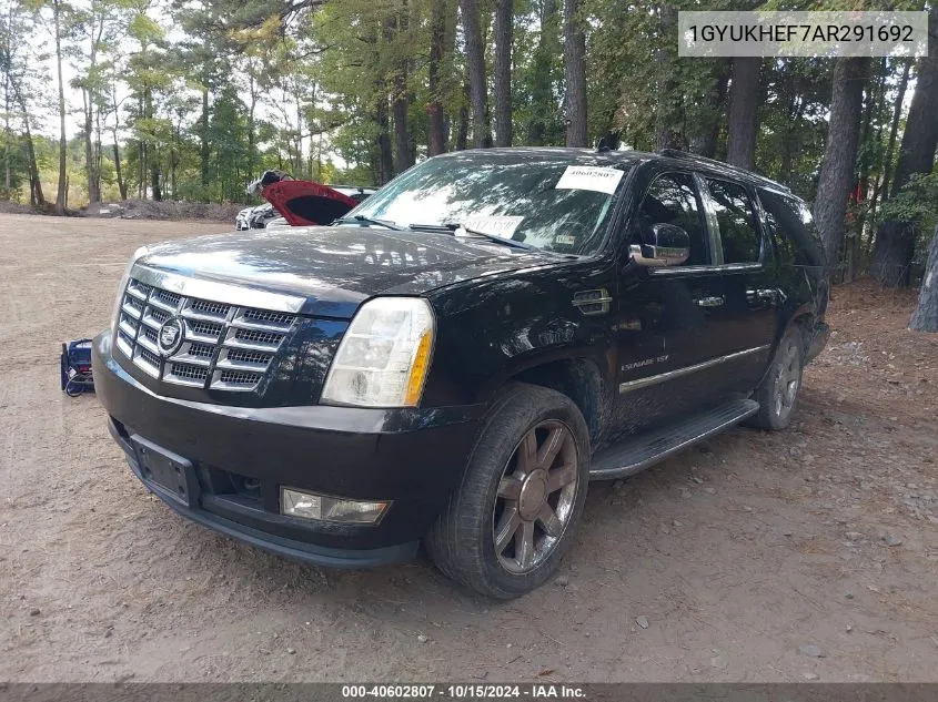 2010 Cadillac Escalade Esv Luxury VIN: 1GYUKHEF7AR291692 Lot: 40602807