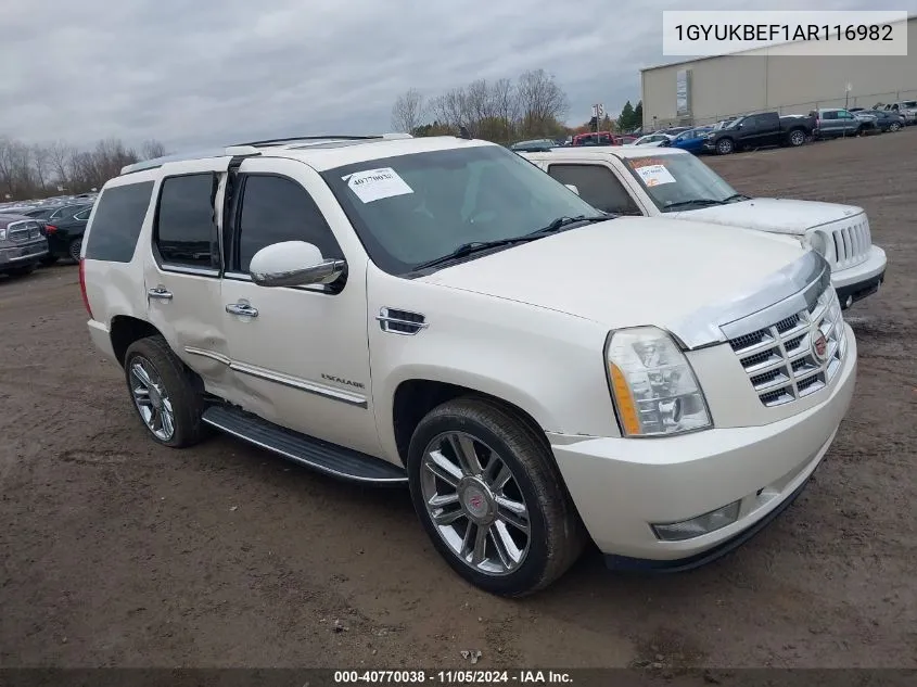 2010 Cadillac Escalade Luxury VIN: 1GYUKBEF1AR116982 Lot: 40770038