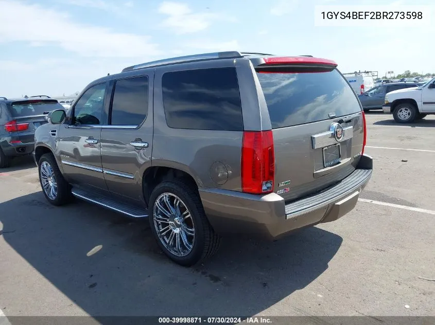 1GYS4BEF2BR273598 2011 Cadillac Escalade Luxury