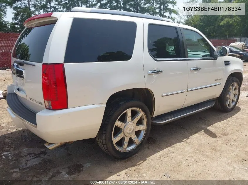 2011 Cadillac Escalade Luxury VIN: 1GYS3BEF4BR178334 Lot: 40011247