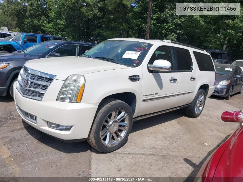 2011 Cadillac Escalade Esv Platinum Edition VIN: 1GYS3KEF2BR111456 Lot: 40215119