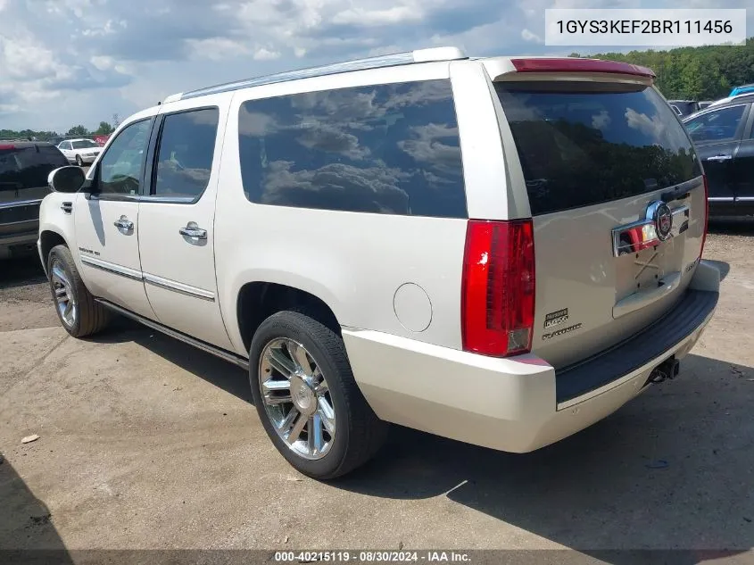 2011 Cadillac Escalade Esv Platinum Edition VIN: 1GYS3KEF2BR111456 Lot: 40215119