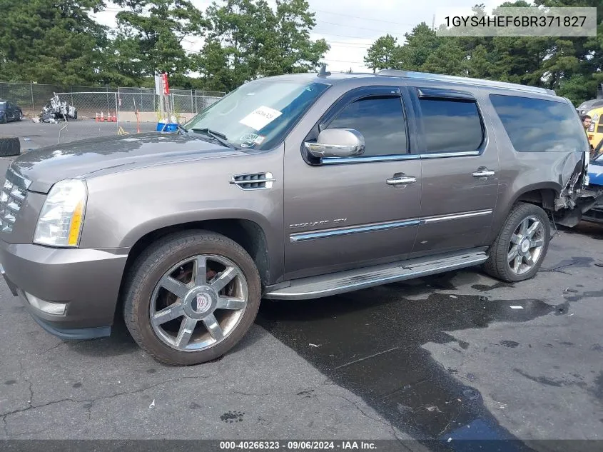 2011 Cadillac Escalade Esv Luxury VIN: 1GYS4HEF6BR371827 Lot: 40266323