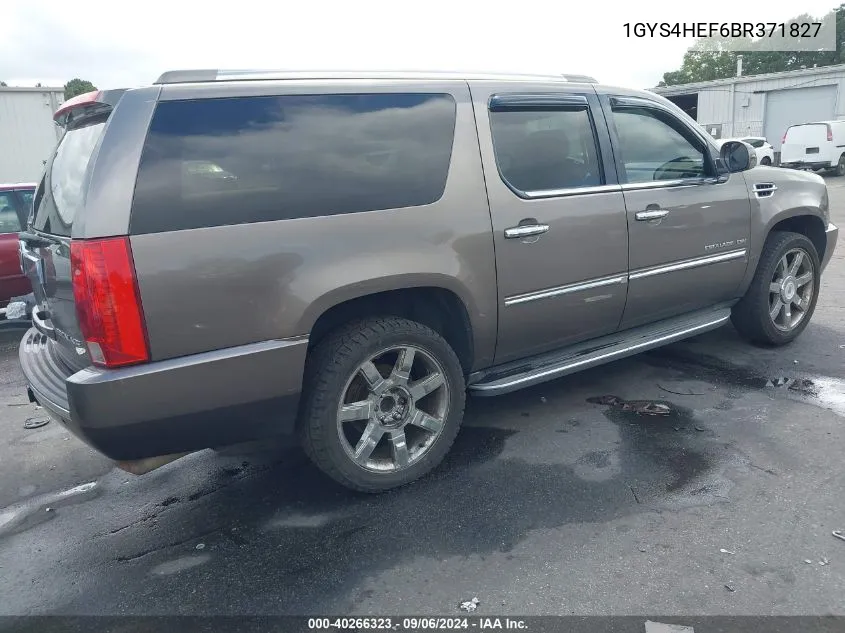 1GYS4HEF6BR371827 2011 Cadillac Escalade Esv Luxury