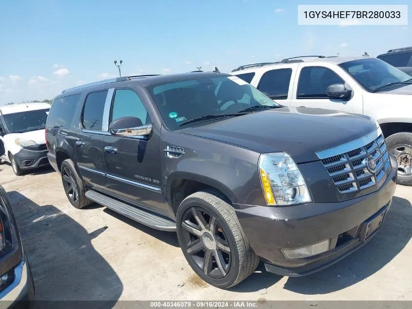 2011 Cadillac Escalade Esv Luxury VIN: 1GYS4HEF7BR280033 Lot: 40346079