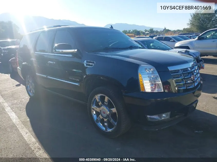 2011 Cadillac Escalade Premium VIN: 1GYS4CEF8BR401669 Lot: 40389040