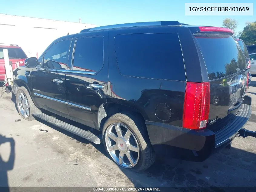 1GYS4CEF8BR401669 2011 Cadillac Escalade Premium