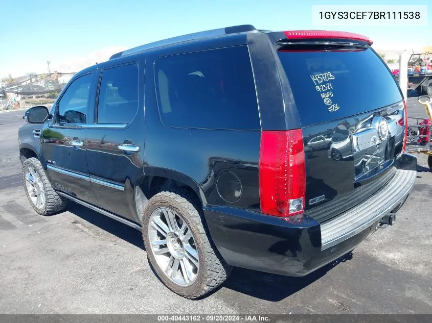 1GYS3CEF7BR111538 2011 Cadillac Escalade Premium