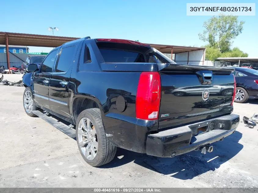 2011 Cadillac Escalade Ext Premium VIN: 3GYT4NEF4BG261734 Lot: 40451616