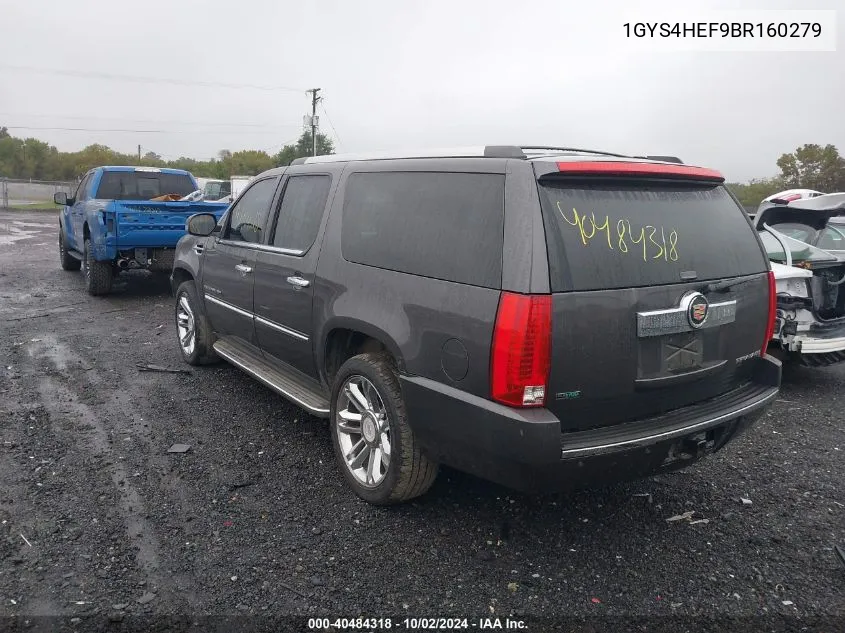 2011 Cadillac Escalade Esv Luxury VIN: 1GYS4HEF9BR160279 Lot: 40484318