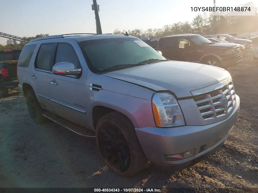 2011 Cadillac Escalade Luxury VIN: 1GYS4BEF0BR148874 Lot: 40534343