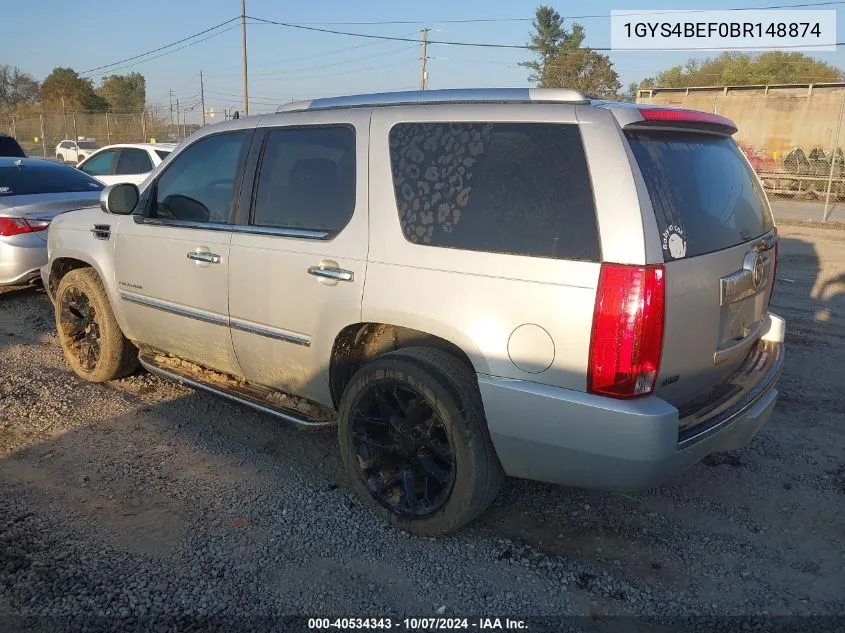 2011 Cadillac Escalade Luxury VIN: 1GYS4BEF0BR148874 Lot: 40534343