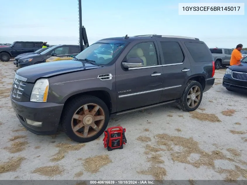 2011 Cadillac Escalade Premium VIN: 1GYS3CEF6BR145017 Lot: 40616639