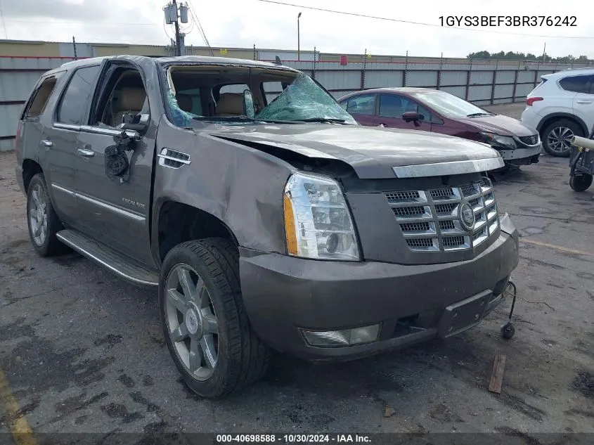 2011 Cadillac Escalade Luxury VIN: 1GYS3BEF3BR376242 Lot: 40698588