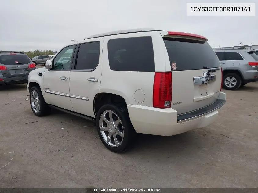 2011 Cadillac Escalade Premium VIN: 1GYS3CEF3BR187161 Lot: 40744808