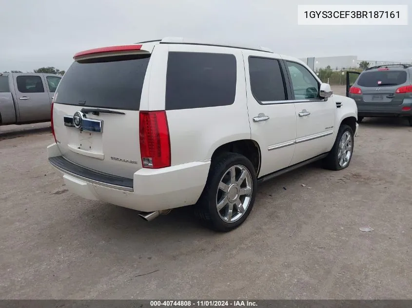 2011 Cadillac Escalade Premium VIN: 1GYS3CEF3BR187161 Lot: 40744808