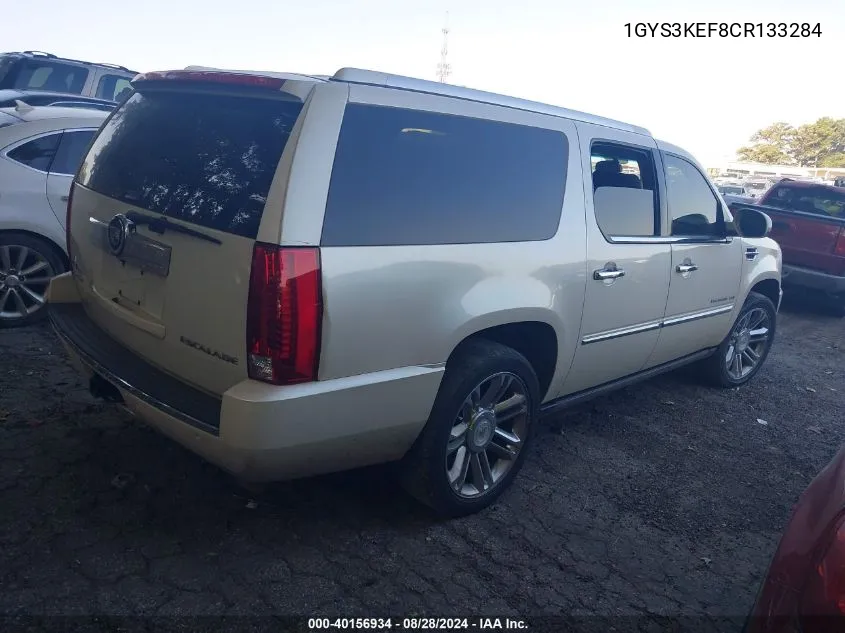 2012 Cadillac Escalade Esv Platinum Edition VIN: 1GYS3KEF8CR133284 Lot: 40156934