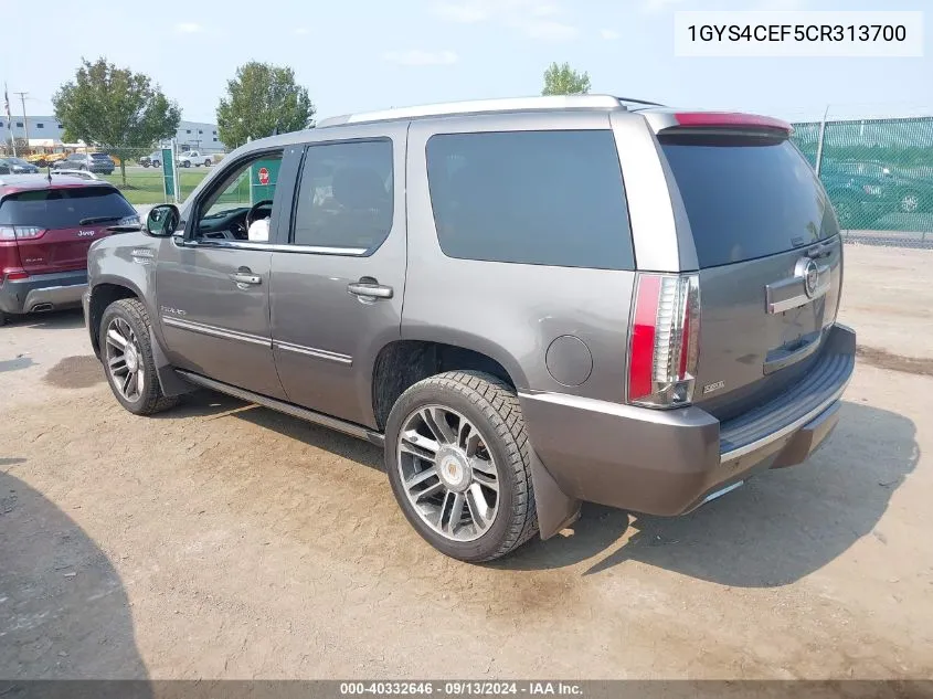 2012 Cadillac Escalade Premium VIN: 1GYS4CEF5CR313700 Lot: 40332646