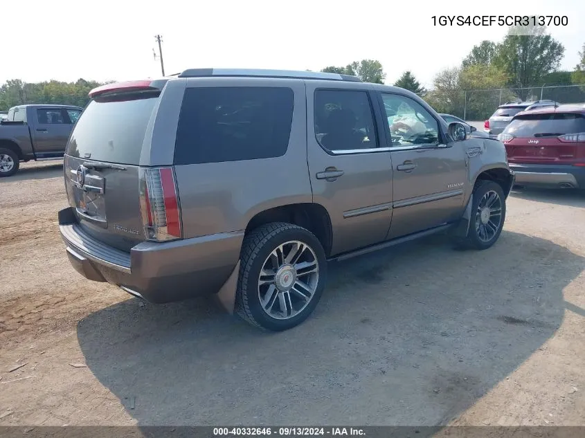 2012 Cadillac Escalade Premium VIN: 1GYS4CEF5CR313700 Lot: 40332646