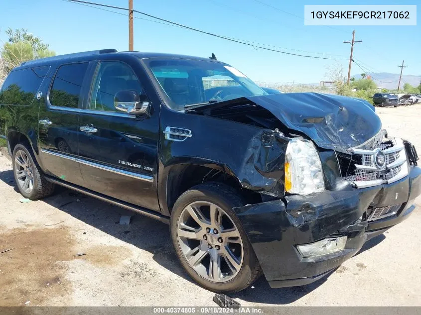 2012 Cadillac Escalade Esv Platinum Edition VIN: 1GYS4KEF9CR217062 Lot: 40374805