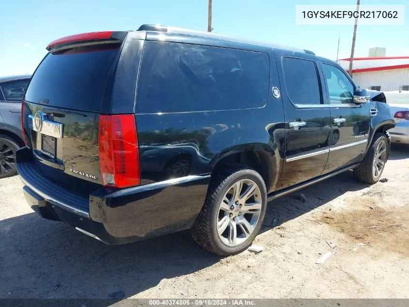 2012 Cadillac Escalade Esv Platinum Edition VIN: 1GYS4KEF9CR217062 Lot: 40374805