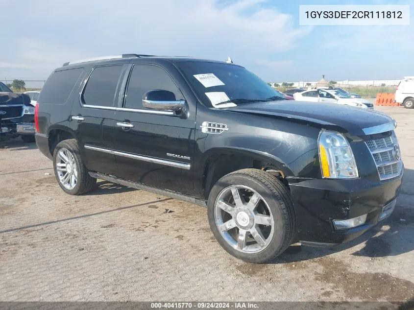 1GYS3DEF2CR111812 2012 Cadillac Escalade Platinum