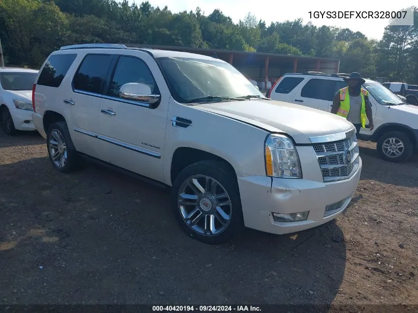 2012 Cadillac Escalade Platinum Edition VIN: 1GYS3DEFXCR328007 Lot: 40420194