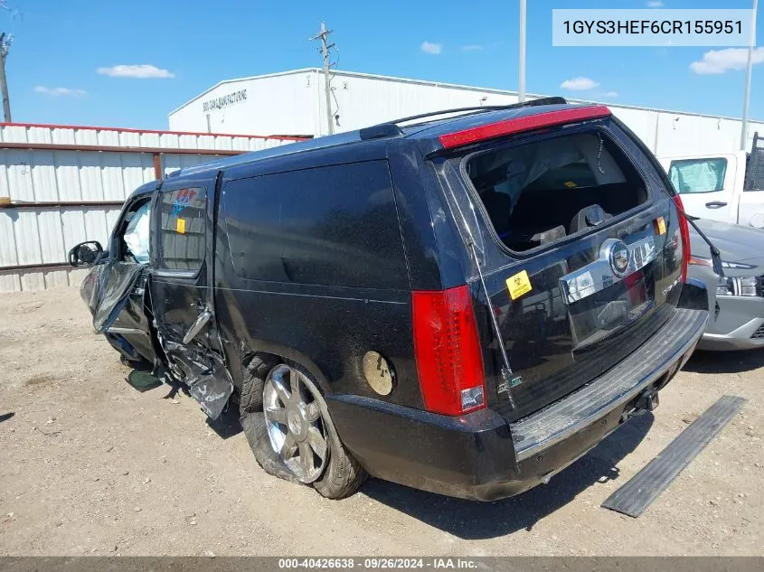 1GYS3HEF6CR155951 2012 Cadillac Escalade Esv Luxury