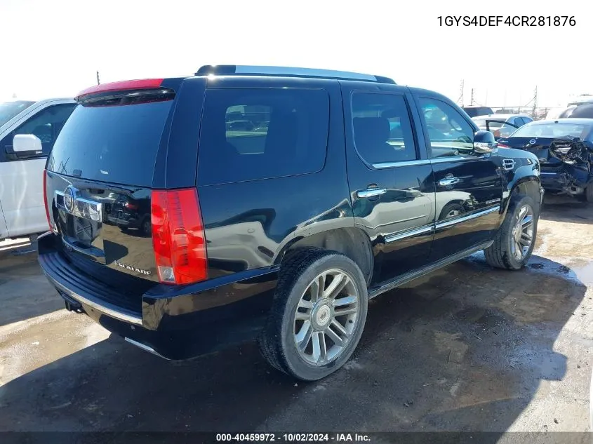 1GYS4DEF4CR281876 2012 Cadillac Escalade Platinum Edition