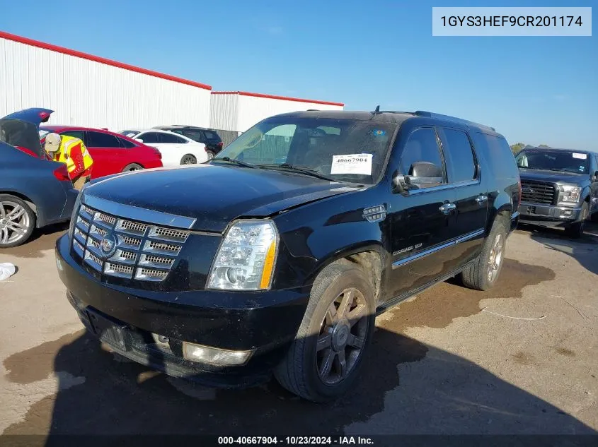 2012 Cadillac Escalade Esv Luxury VIN: 1GYS3HEF9CR201174 Lot: 40667904