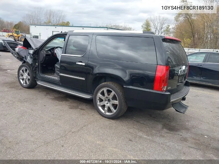 2012 Cadillac Escalade Esv Luxury VIN: 1GYS4HEF8CR189130 Lot: 40723814