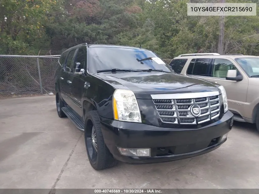 2012 Cadillac Escalade Esv Standard VIN: 1GYS4GEFXCR215690 Lot: 40745569