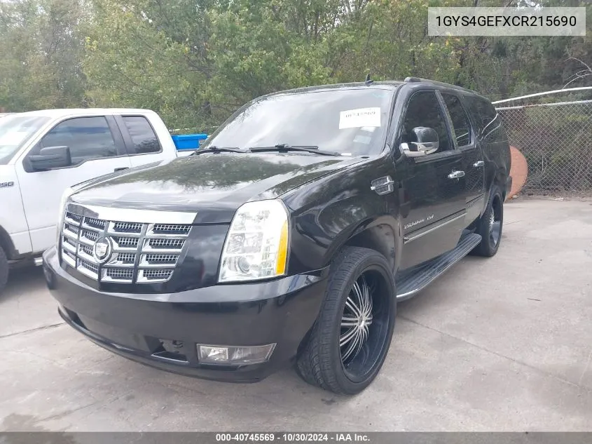 2012 Cadillac Escalade Esv Standard VIN: 1GYS4GEFXCR215690 Lot: 40745569