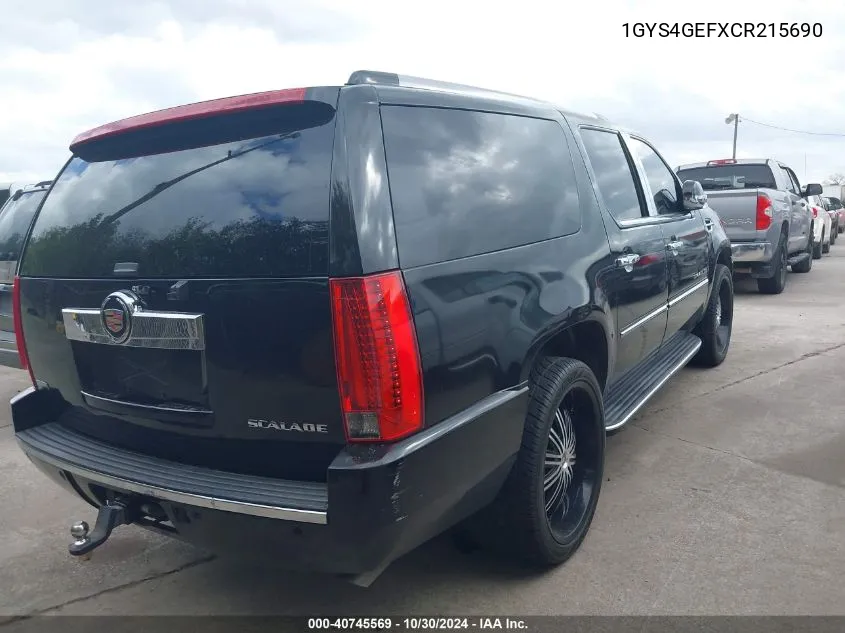 1GYS4GEFXCR215690 2012 Cadillac Escalade Esv Standard