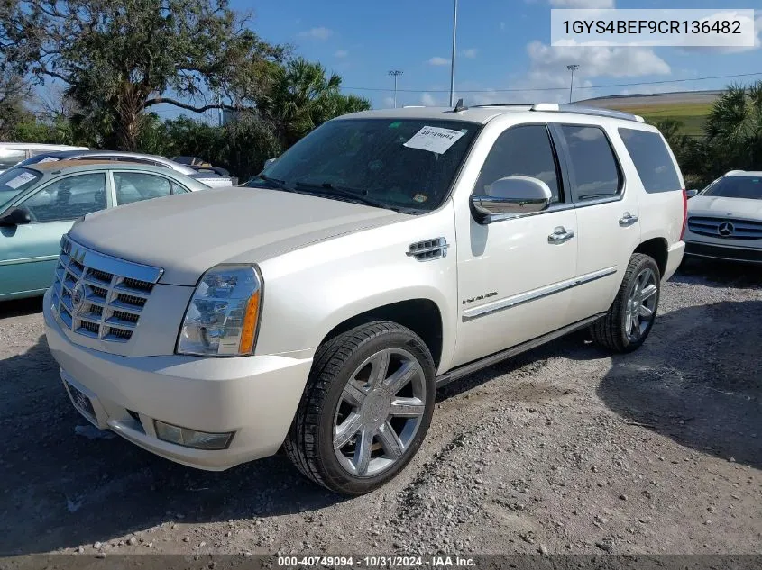 2012 Cadillac Escalade Luxury VIN: 1GYS4BEF9CR136482 Lot: 40749094