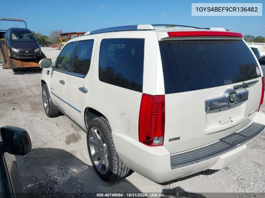 2012 Cadillac Escalade Luxury VIN: 1GYS4BEF9CR136482 Lot: 40749094