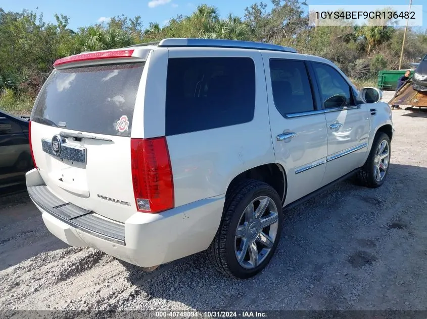 2012 Cadillac Escalade Luxury VIN: 1GYS4BEF9CR136482 Lot: 40749094