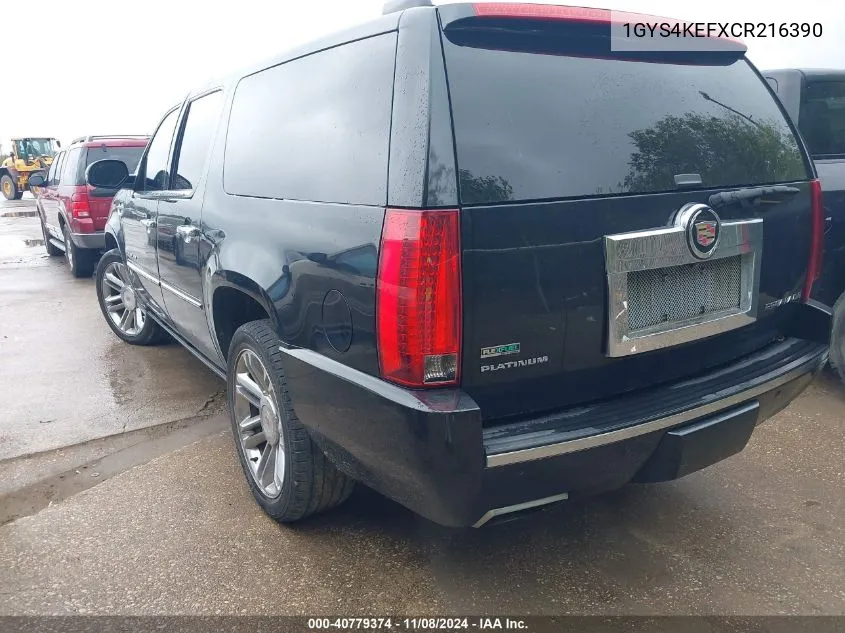 1GYS4KEFXCR216390 2012 Cadillac Escalade Esv Platinum Edition