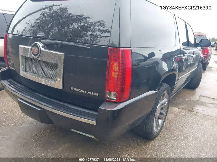 1GYS4KEFXCR216390 2012 Cadillac Escalade Esv Platinum Edition