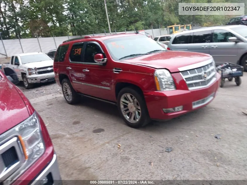 2013 Cadillac Escalade Platinum Edition VIN: 1GYS4DEF2DR102347 Lot: 39885891