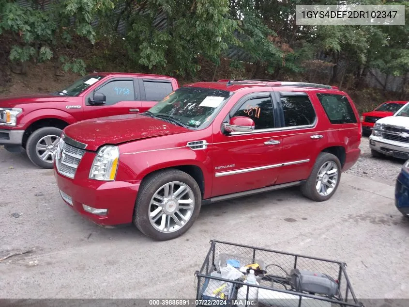 2013 Cadillac Escalade Platinum Edition VIN: 1GYS4DEF2DR102347 Lot: 39885891