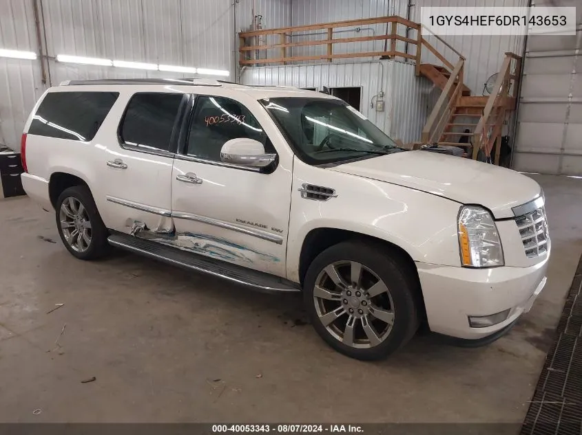 2013 Cadillac Escalade Esv Luxury VIN: 1GYS4HEF6DR143653 Lot: 40053343