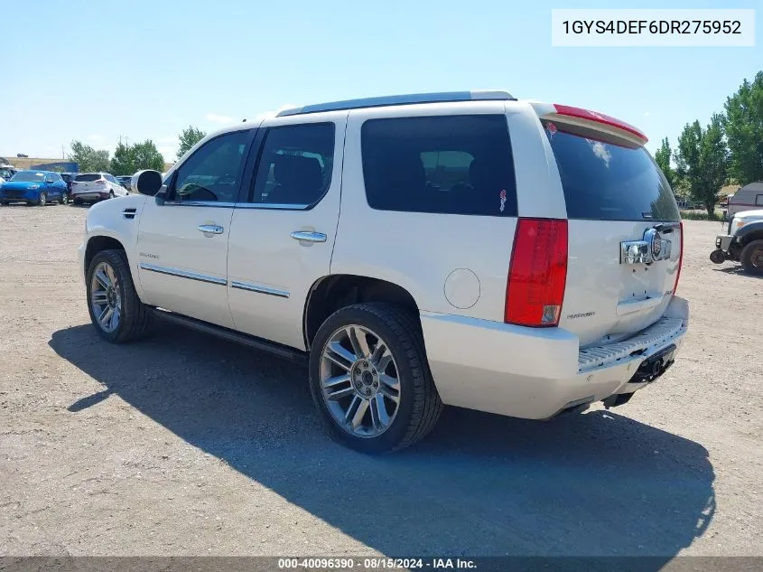 2013 Cadillac Escalade Platinum Edition VIN: 1GYS4DEF6DR275952 Lot: 40096390