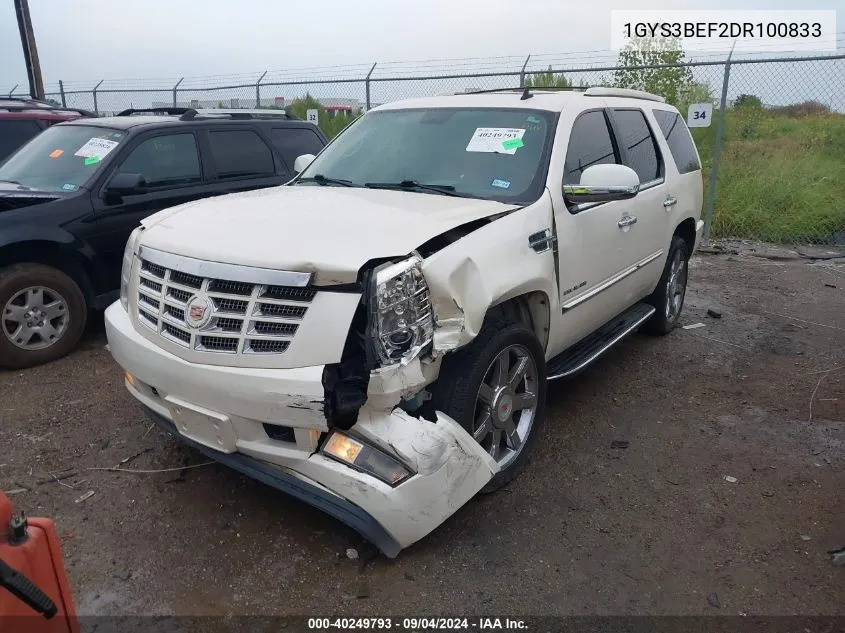 2013 Cadillac Escalade Luxury VIN: 1GYS3BEF2DR100833 Lot: 40249793