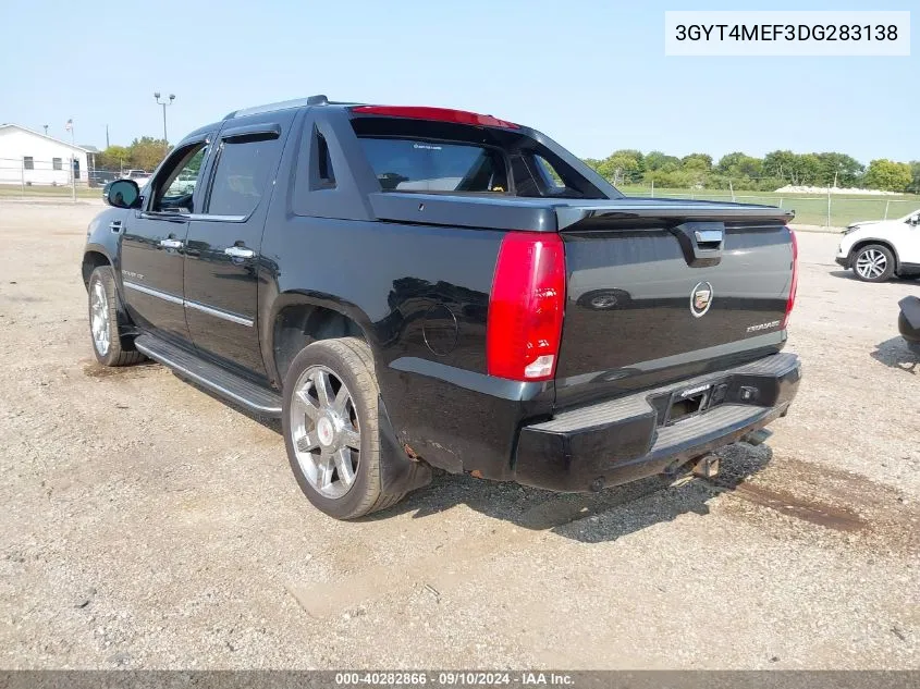 2013 Cadillac Escalade Ext Luxury VIN: 3GYT4MEF3DG283138 Lot: 40282866