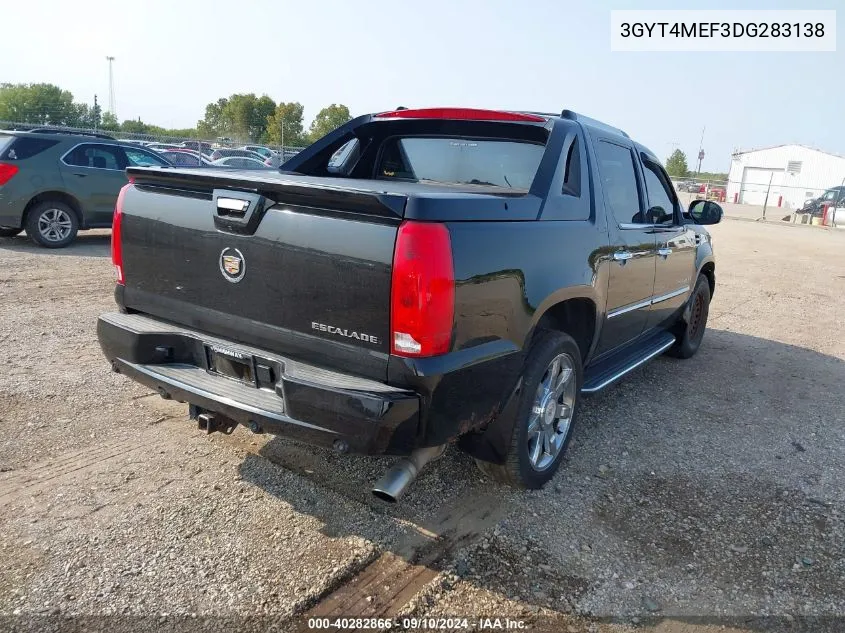 2013 Cadillac Escalade Ext Luxury VIN: 3GYT4MEF3DG283138 Lot: 40282866